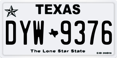 TX license plate DYW9376