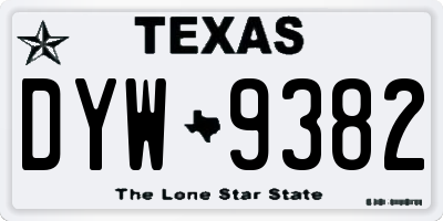 TX license plate DYW9382