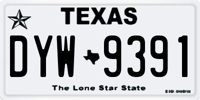 TX license plate DYW9391