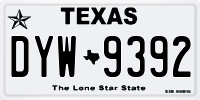TX license plate DYW9392