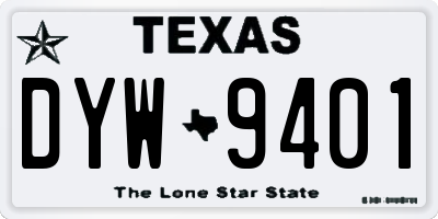 TX license plate DYW9401