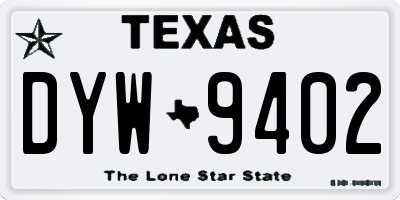 TX license plate DYW9402