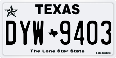TX license plate DYW9403