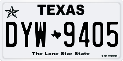 TX license plate DYW9405