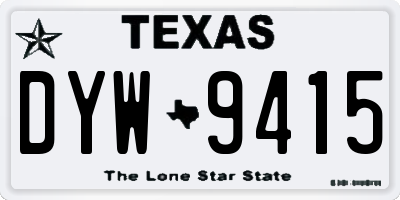 TX license plate DYW9415