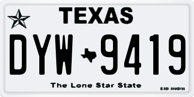 TX license plate DYW9419