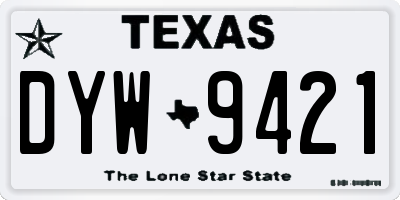 TX license plate DYW9421