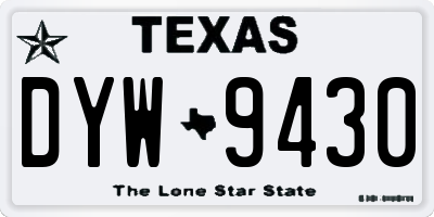 TX license plate DYW9430