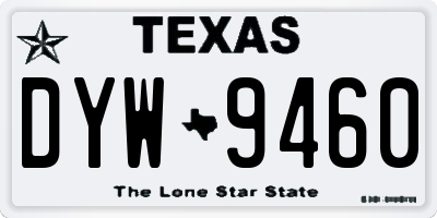 TX license plate DYW9460