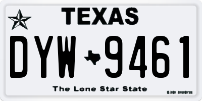 TX license plate DYW9461