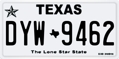 TX license plate DYW9462