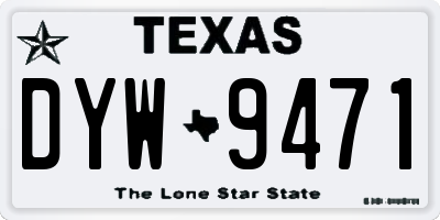 TX license plate DYW9471