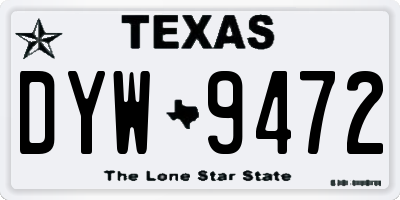 TX license plate DYW9472