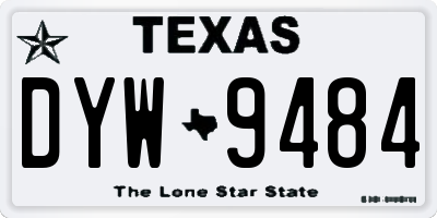 TX license plate DYW9484