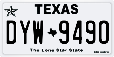 TX license plate DYW9490