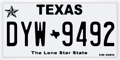 TX license plate DYW9492