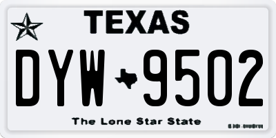 TX license plate DYW9502