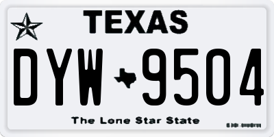 TX license plate DYW9504