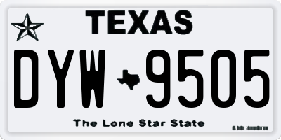 TX license plate DYW9505