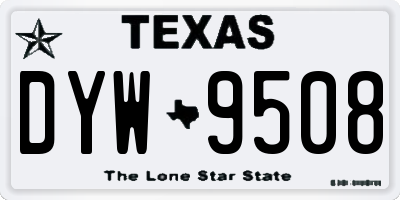 TX license plate DYW9508