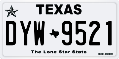 TX license plate DYW9521
