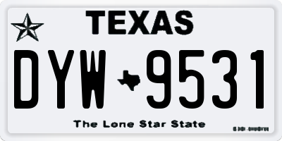TX license plate DYW9531