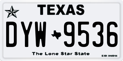 TX license plate DYW9536