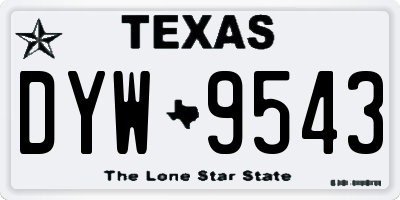 TX license plate DYW9543