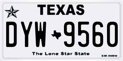 TX license plate DYW9560