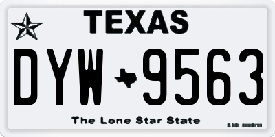 TX license plate DYW9563