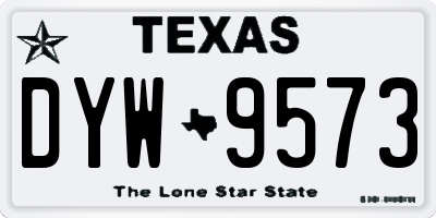 TX license plate DYW9573