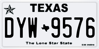 TX license plate DYW9576