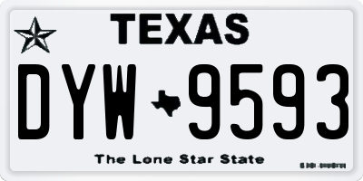 TX license plate DYW9593