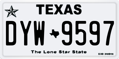 TX license plate DYW9597