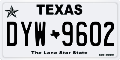 TX license plate DYW9602