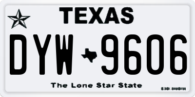 TX license plate DYW9606