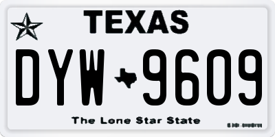 TX license plate DYW9609
