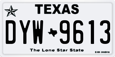 TX license plate DYW9613