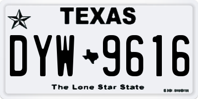 TX license plate DYW9616