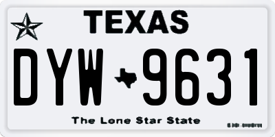 TX license plate DYW9631