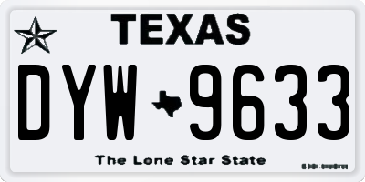 TX license plate DYW9633