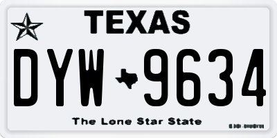 TX license plate DYW9634