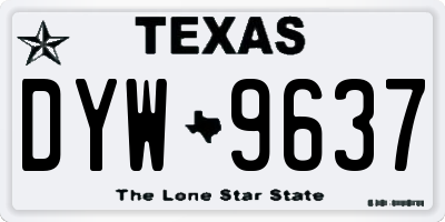 TX license plate DYW9637