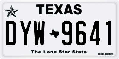 TX license plate DYW9641