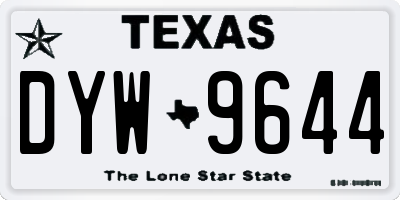 TX license plate DYW9644