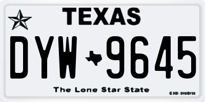 TX license plate DYW9645
