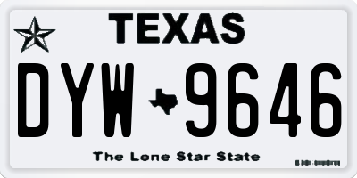 TX license plate DYW9646