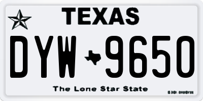 TX license plate DYW9650