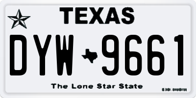 TX license plate DYW9661