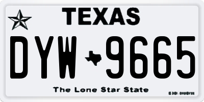 TX license plate DYW9665